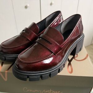 Crown Vintage Women's Deep Red Chunky Loafers